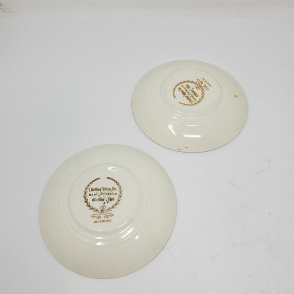 Homer Laughlin Lifetime China Co. Jaderose Saucers - Lot of 2 6" Across - Picture 4 of 5
